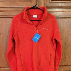 Columbia Burnt Red Fleece Half-Zip Pullover NWT